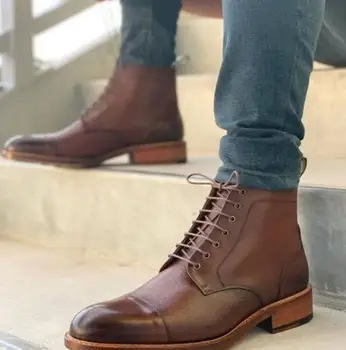 

Men PU Leather Fashion Shoes Low Heel Fringe Shoes Dress Shoes Brogue Shoes Spring Boots Vintage Classic Male Casual TV099