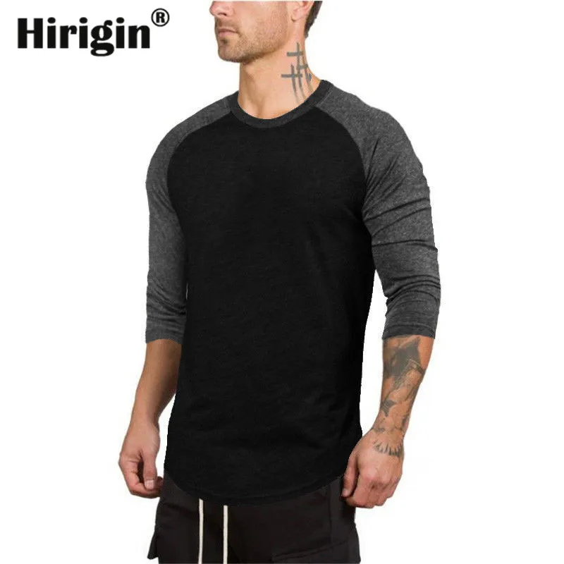 Hirigin бренд Harajuku Jogger 3/4 рукав футболка мужская бейсбольная Футболка реглан Джерси