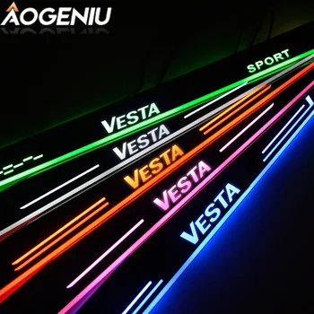 

Car LED Door Sill Compatible For Lada Vesta 2015-2019 Auto Exterior Scuff Plate Pathway Dynamic Light Car Styling Accessories