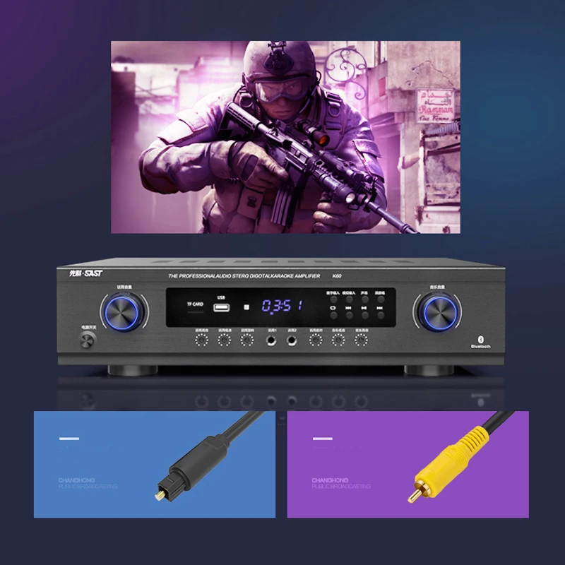 Kaolanhon 220 В 900 Вт 2,1 канальный Bluetooth усилитель мощности дома Профессиональный KTV этап Hifi Fever цифровой усилитель проводной микрофон