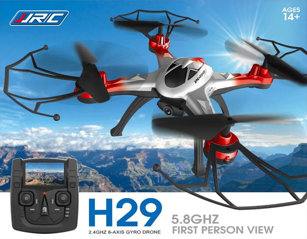 JJRC H29G Дрон 2,4 ГГц CF режим 4 канала 6-axis Gyro RC вертолет 5,8G в режиме реального времени 2.0MP Квадрокоптер с камерой Подарки Игрушка