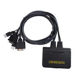 USB DVI KVM переключатель 2 порта USB 2,0 DVI KVM переключатель конвертер