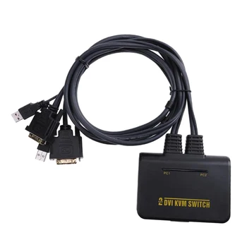 

USB DVI KVM Switch 2 Port USB 2.0 DVI KVM Switcher Converter