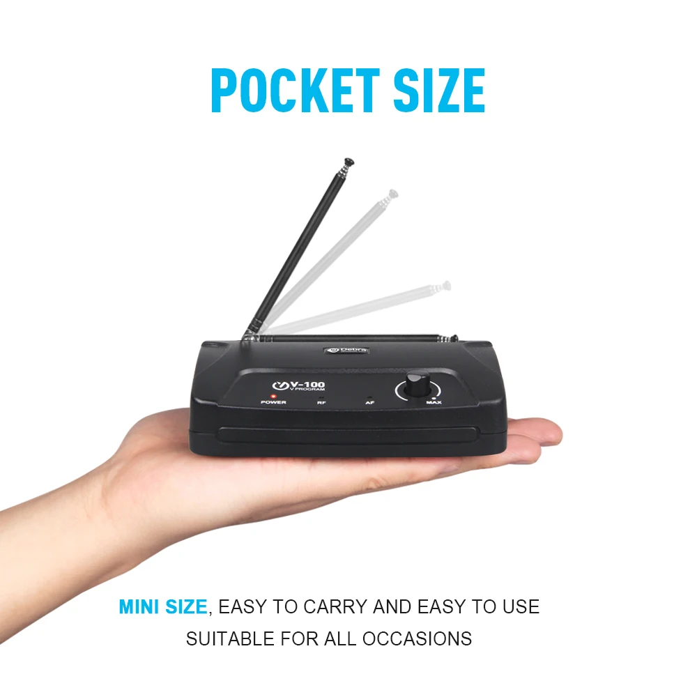 Беспроводная микрофонная система Debra Audio V 100 VHF с портативным чехлом ручным или
