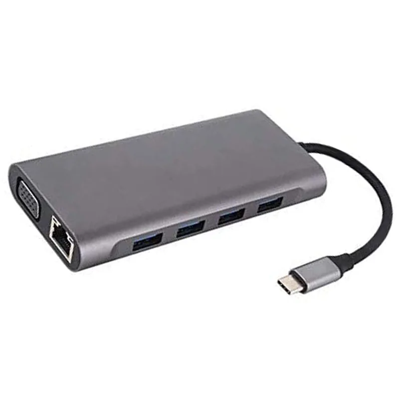 11 в 1 USB C концентратор с 4 гигабитный Ethernet VGA HDMI доставкой питания o порт SD и Micro