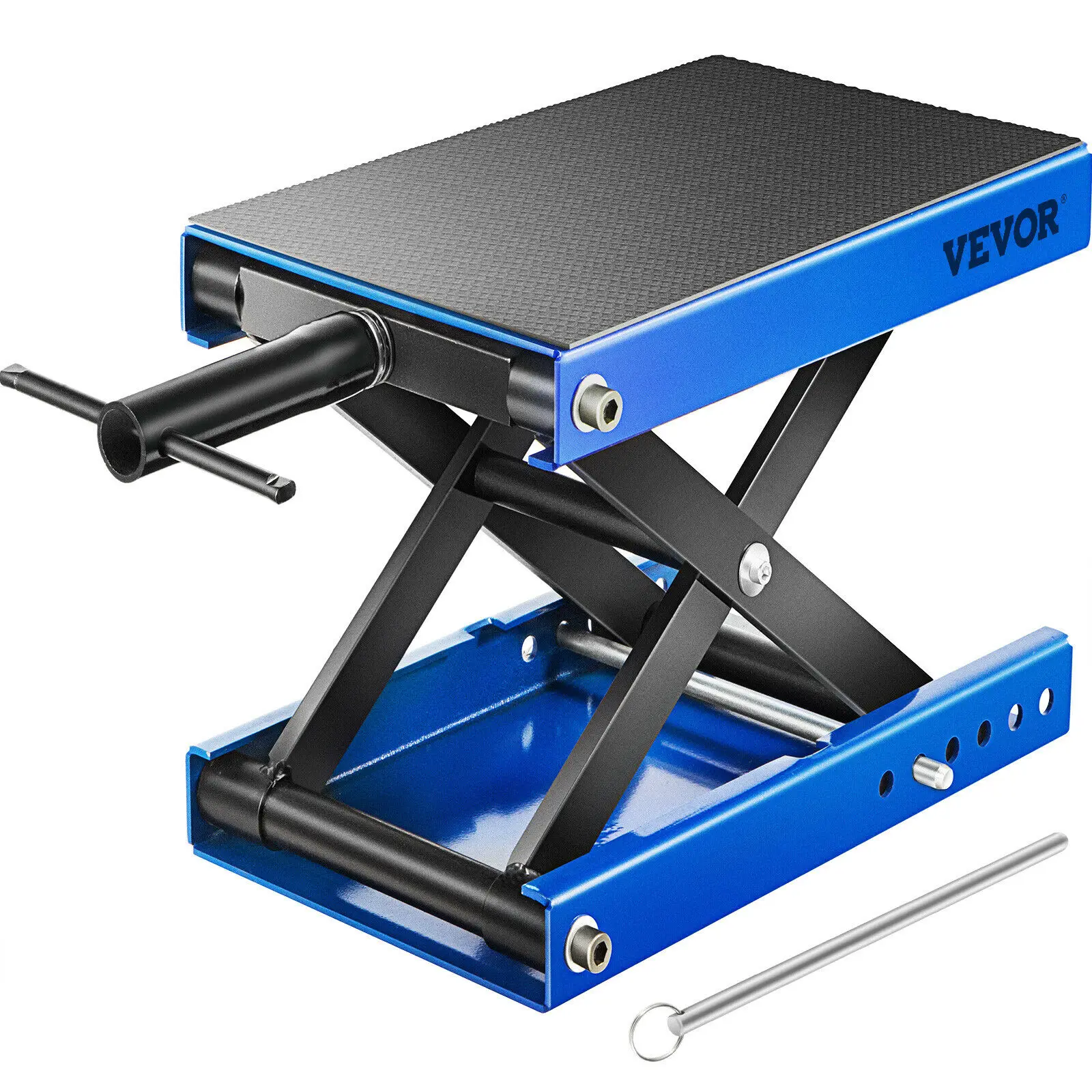 Motorcycle Scissor Lift Jack with Wide Deck Compact Crank Hoist Stand,Scissor Stand for Motorcycles 498.95 kg VEVOR Motorcycle Jack 1100 lb Motorcycle Lift Table with Non-Skid Rubber Pad 