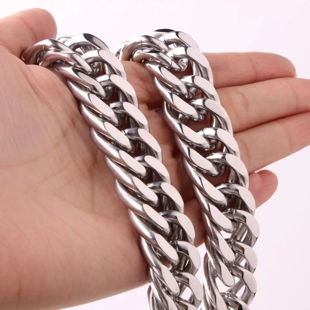 Collana In Oro 18k, Catena Da Uomo, Cubana, Oro, 1,5 Mm, Catena A Maglie Sottili In Acciaio Inossidabile, 18", 20", 22", Per Uomo E Donna, Gioielli Da Uomo - Di Twistedpendant - Italia - Foto 3