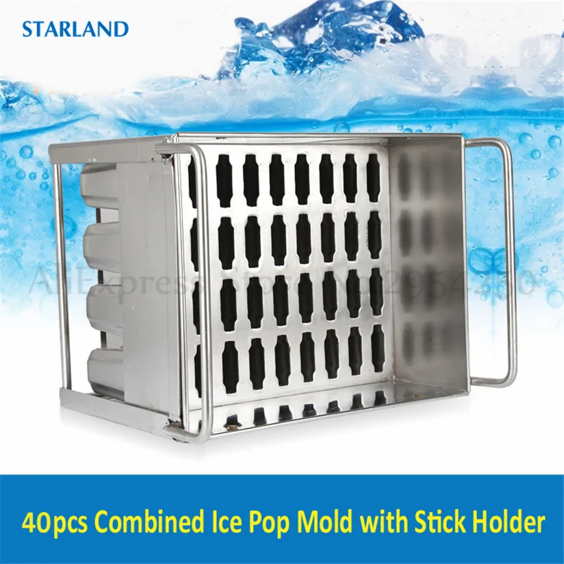 New Ice Cream Bar Popsicle Molds Commercial DIY Ice Lolly Mould 40 Branches Stainless Steel Sticks Holder 6 Shape Options 4