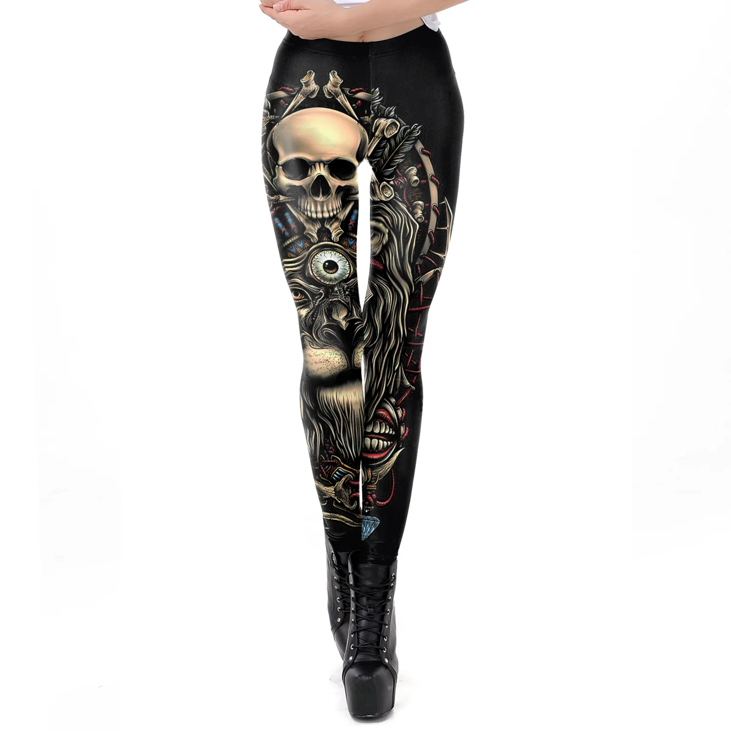 tights for women NADANBAO The Dead Girl Skull Horrible Scary Women leggings Print Fitness Workout Legging High waist legins for Girl legging Leggings