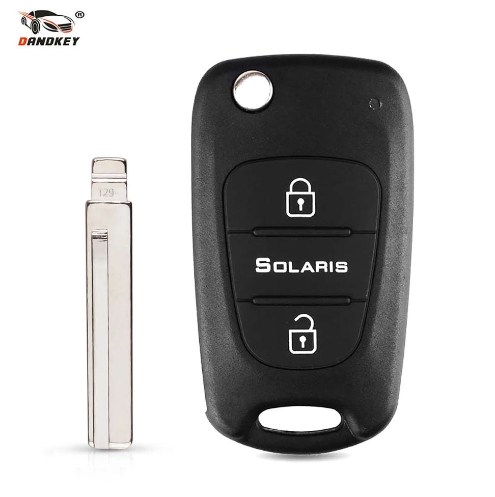 Dandkey 20x For Hyundai Solaris 2018 Kia 3 Button Flip Remote Car Key Case Replacement Blank Fob Switchblade Shell | Автомобили и