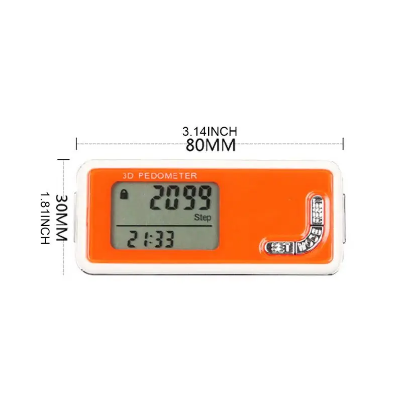 OOTDTY 3D Sensor Digital Pedometer Counting Running Walking Step LCD Smart Step Counter A5YD