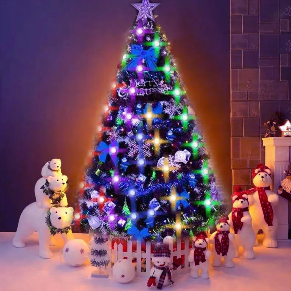 VNL, Рождественская елка, светодиодный, светящиеся гирлянды, цветная, сменная, Мерцающая ночь, свадебная лампа, праздничные, для дома, сада, вечерние, украшения