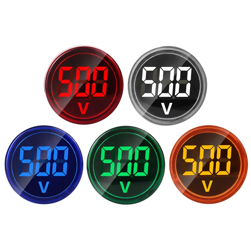 AC 60-500V 22mm Digital LED Display Voltmeter Meters Voltage Gauge Indicator Square Round Signal Lamp Tester Measuring Range | Инструменты