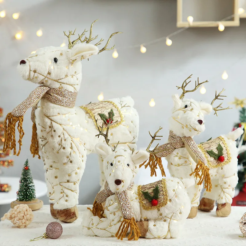 Elk Christmas Party Decoration Dolls for Tree Santa Claus Snowman Toys Figurines Decorazioni | Дом и сад