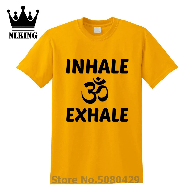 Inhale Exhale Йога Ом Футболка мужская звезда футболка вечерние подарочные футболки