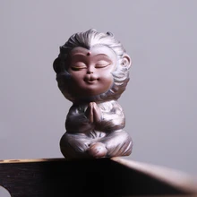 Коричневый маленький керамический обезьянка чай домашнее животное Лучшие украшения для дома отличное качество