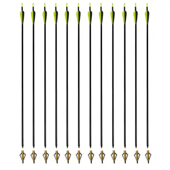 

12pcs Pack 32" Fiberglass Fletched Archery Arrow for Hunting Compound Recurve Bow
