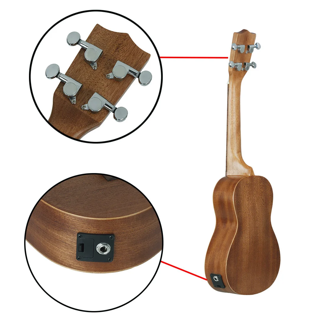 7 шт. 24 дюйма Sapele деревянная Гавайская гитара Музыкальные инструменты твердый деревянный гитарный инструмент рождественский подарок для детей взрослых начинающих