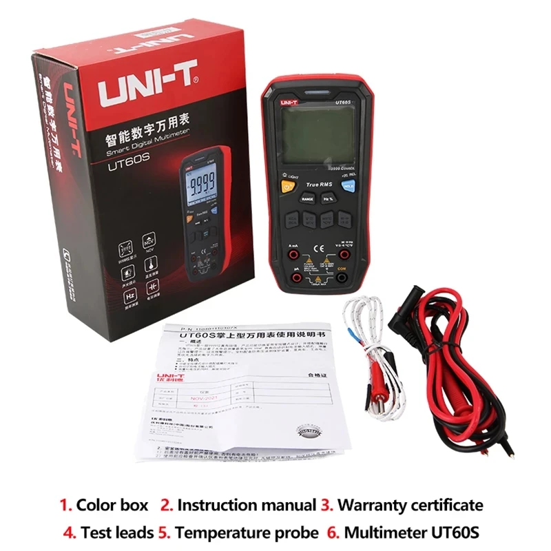 UNI-T Digital Smart Multimeter UT60S UT60BT 1000V AC DC Voltmeter Ammeter True RMS Capacitor Temperature Tester digital multimeter,multimeter tester