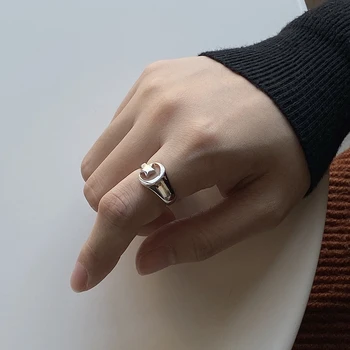 

Star Moon Ring Real 925 Sterling Silver Star Ring White Gold Polished Surface Valentine Gift Korean Women Fashion Ring Wholesale