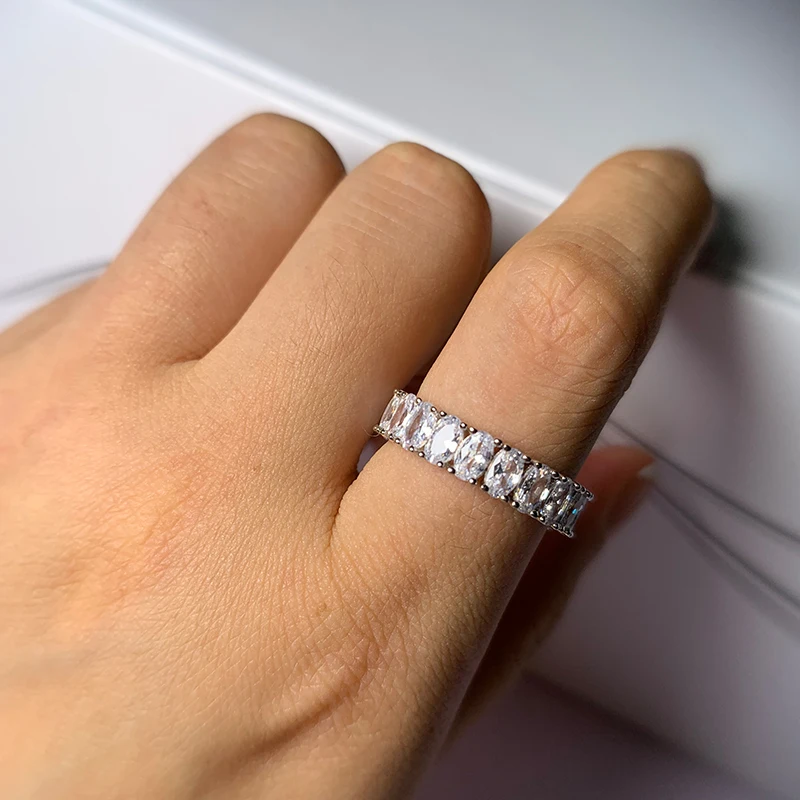 ANGELFRIGG Настоящее 925 пробы серебряные кольца для женщин с AAA CZ камнем Свадебные обручальные украшения для выпускного подарок