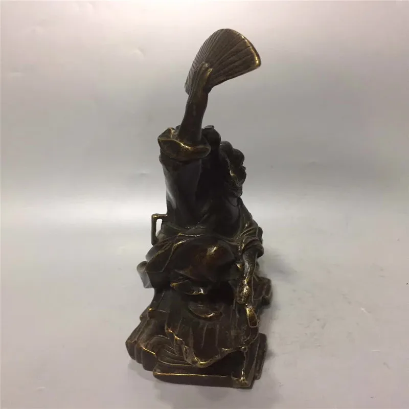 Collection Chinese Bronze Immortal Zhong Kui Catch The Demon Statue Home Office Wealth Fengshui Decoration