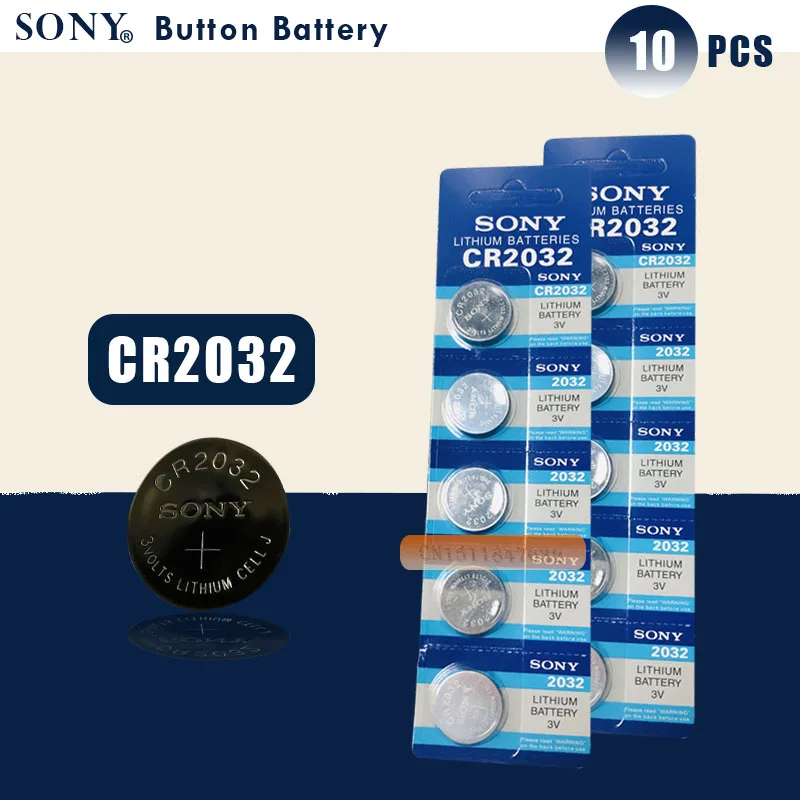 10 шт. оригинальные батарейки SONY cr2032 3 в литиевая батарея для монет часов пультов