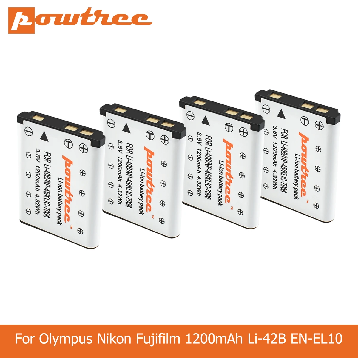 POWTREE 1200 мА/ч Li 40B Li40B NP45 42B EN EL10 RU ENEL10 цифровой Камера батареи для камеры Olympus Nikon Fujifilm