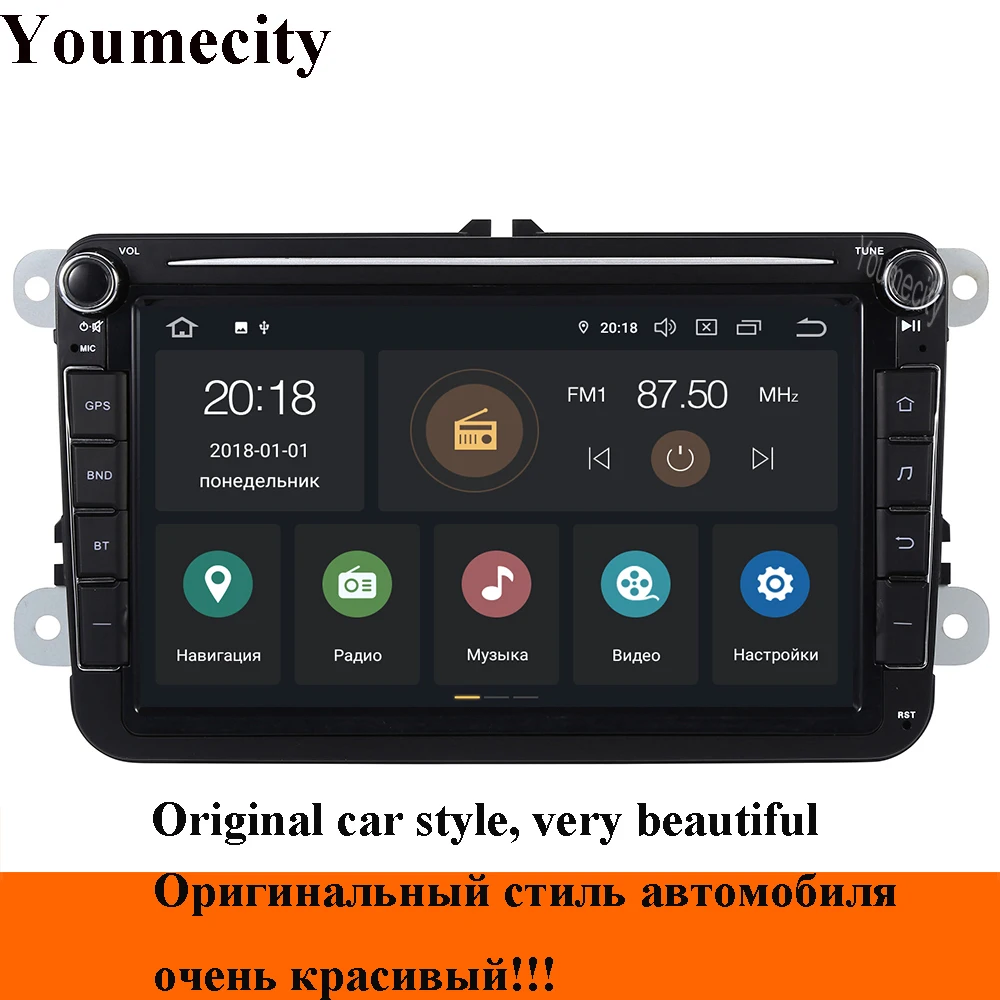 Best Android 9.0 Car DVD GPS Video player Navigation Radio for VW Bora EOS Amarok Caddy TOURAN Polo Sharan Seat head-unit 4GRAM 1