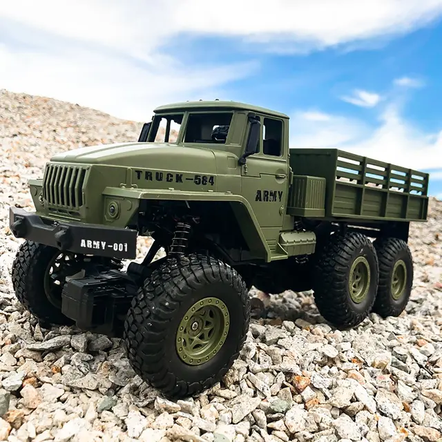 1:16 High Speed RC Car Military Truck 2.4G Six-wheel Remote Control Off-road Climbing Vehicle Model Toy for Kids Birthday Gift 2