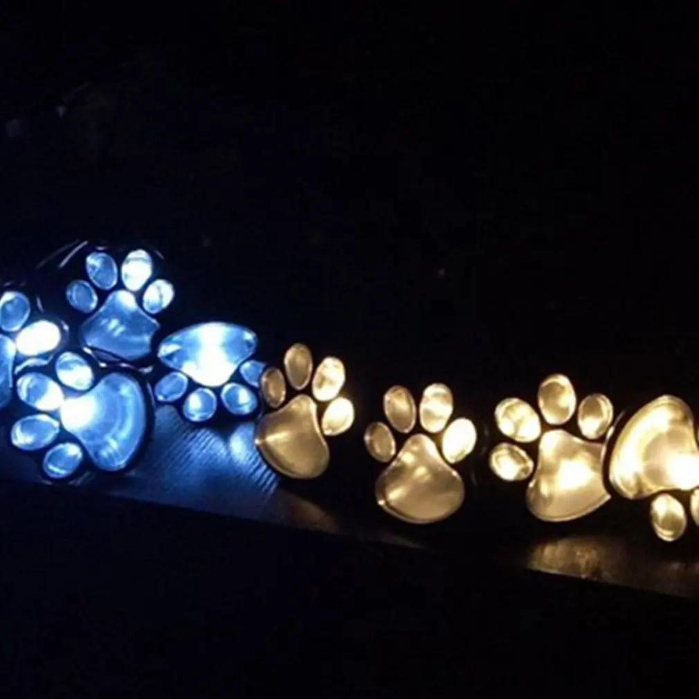 

Home Creative 4 Led Solar Dog Paw Printed Ground Light Garden Landscape Light Outdoor Animal Paw Print Light No Battery