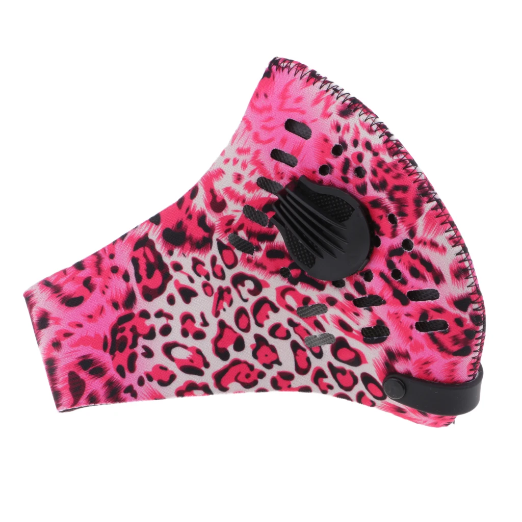 Leopard Print Pink Унисекс ветрозащитная туманная дымка пыль Половина маска для лица фильтр с активированным углем рот муфельная - Цвет: Leopard Print Pink