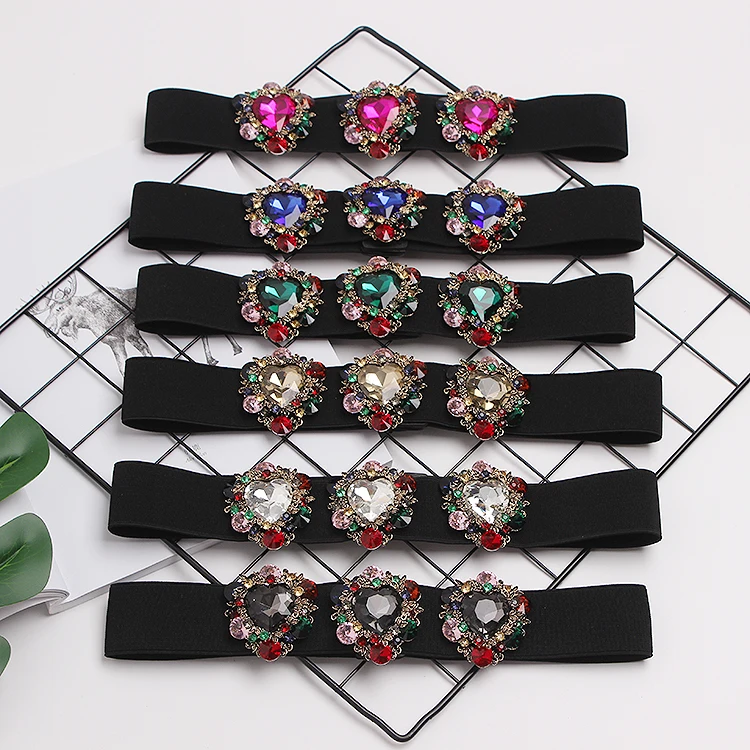 New Rhinestone Belt full crystal wide waistband decorated female body sculpting band designer wide elastic women belts SC46