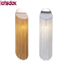 

With LED Bulbs E14 Chroom/Black/S Gold Bass And Chains Wall Lamp Modrn Aluminum Tassel Beautiful Bar Lamps Living Room Decor
