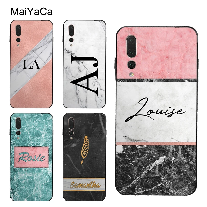 

MaiYaCa PERSONALISED INITIALS NAME MARBLE Case For Huawei P20 P30 Lite Pro P Smart Mate 20 10 Lite Honor 20 8X Nova 3I Y9 Y7