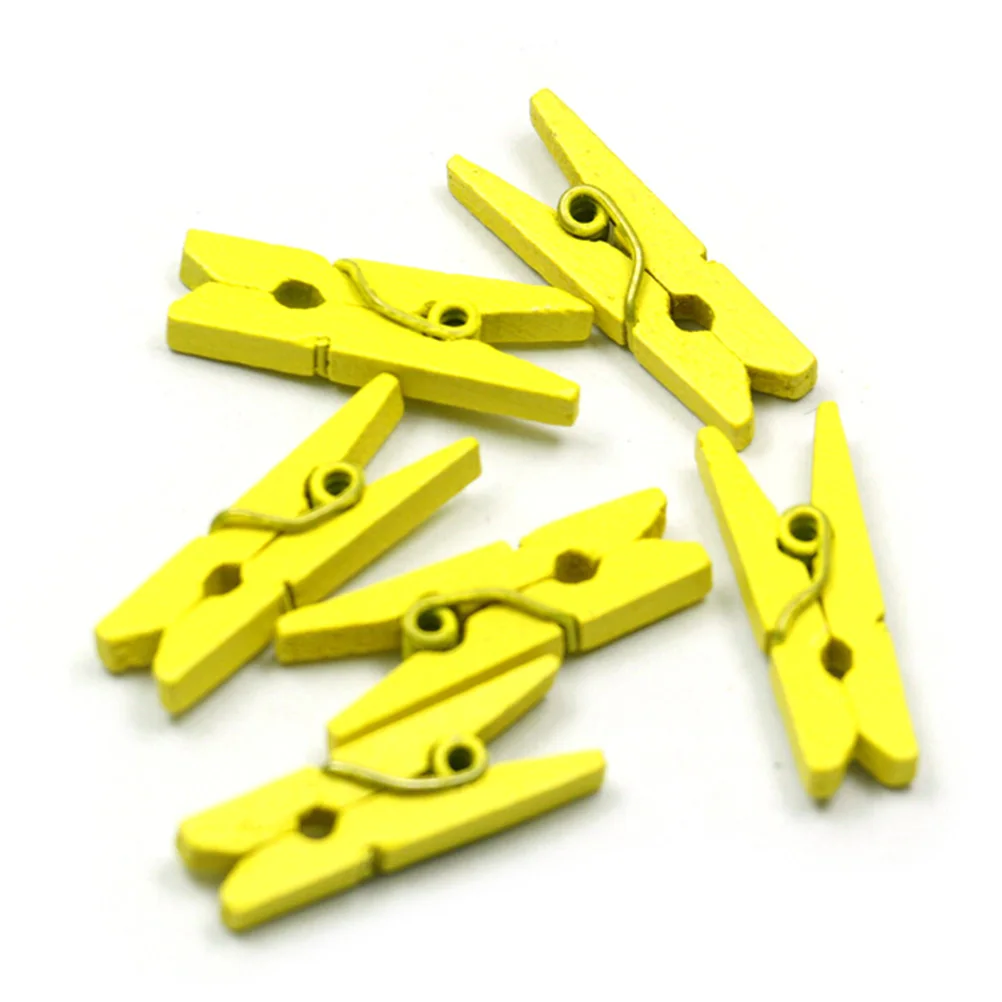 20 unids/lote de Mini Clips de madera coloreados para Clips de foto pinza de papel clavija Clips de decoración artesanal clavijas decoración de boda