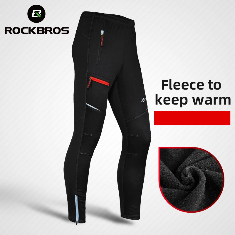 ROCKBROS Autumn Winter Windproof Thermal Cycling Bike Pants Clothing Tights Trousers Bicycle Equipment Black | Спорт и развлечения