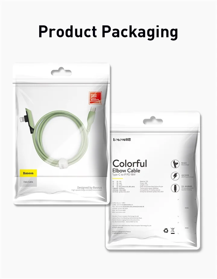 Baseus локоть USB кабель для iPhone 11 Pro Max Xs PD 18 Вт Быстрая зарядка USB C для Lightning Кабель зарядное устройство для мобильного телефона провод шнур