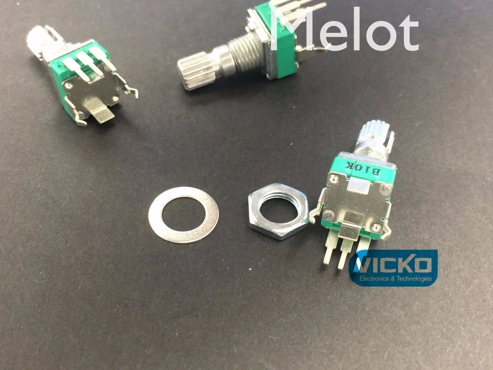 Потенциометр с точной регулировкой R09 RK09 B10K B50K B100K 15 мм R09 вертикальный Изогнутые ноги одного B10K-15 черенка переключатель