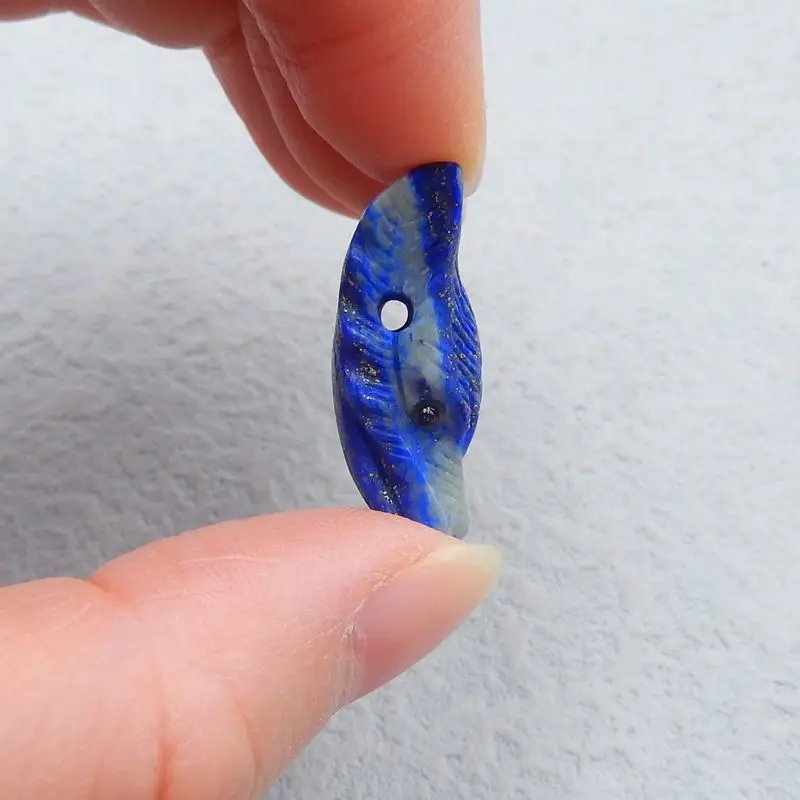 New Arrived Natural Stone Lapis Lazuli Handmade Animal Wolf Head Fashion Pendant Bead 27x17x10mm 5g