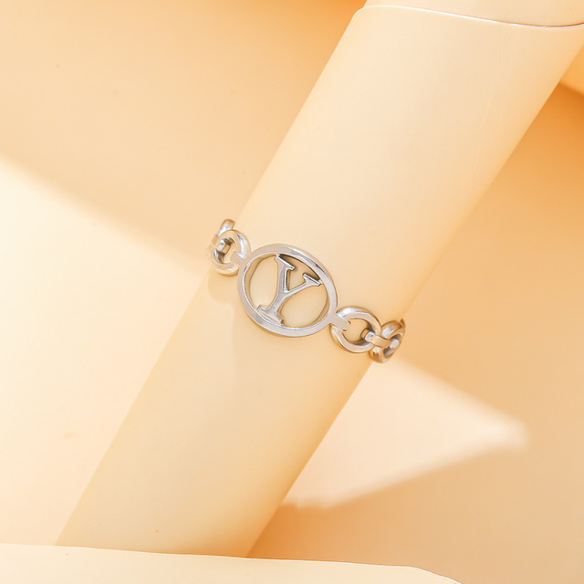 Out A-ZLetter 2Colors Metal Adjustable Opening Ring Initials Name Alphabet Female Party Fashion Jewelry Christmas Present