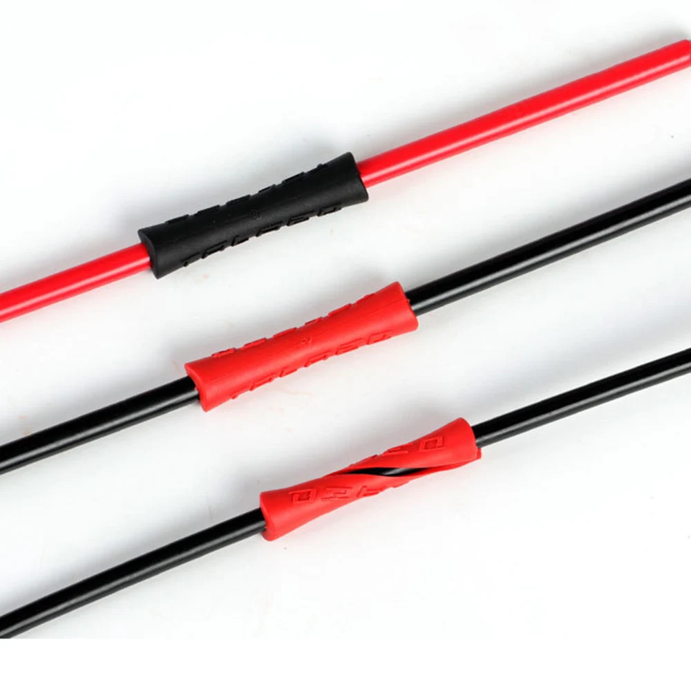 4Pcs Bicycle Sleeve Rubber Cable Protector Red Black Ultralight Pipe Line Brake Shift MTB Bike Frame Cable Guides Protect BC0176 (1)