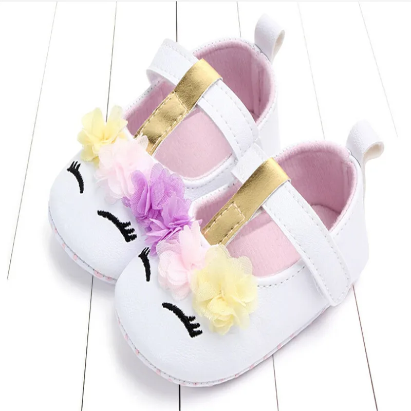  Newborn Baby Girls Soft PU Leather Shoes Infant Crib Shoes Cute Princess Sneakers Summer Floral Cut