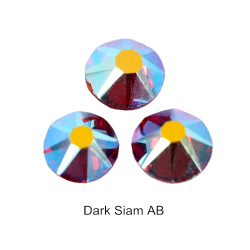 Dark Siam AB Высококачественные хрустальные стеклянные стразы для ногтей, стеклянные стразы с плоской задней поверхностью, много цветов, не Горячие Стразы 2088, 16 граней для дизайна ногтей E6666 - Цвет: Dark Siam AB