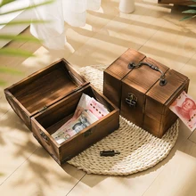 

Solid Wood Coin Can With Lock Antique Treasure Box Gift Piggy Bank Money Box Money Bank Coin Bank Coin Box Cash Box Money Safe