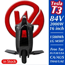 Begode Gotway – monocycle électrique Tesla T3, haut-parleur Bluetooth Anti-rotation, 84V, 1500wh, 2000W, une roue, nouvelle mise à jour