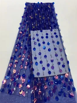 

2020 New Design French Sequins net Lace Fabric,African Super Sequins Mesh Fabric High quality Organza Nigerian Best Party FRF329