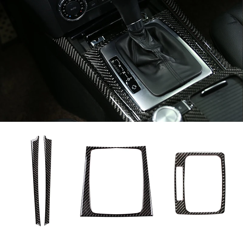 

For Mercedes Benz C Class W204 2007 - 2010 2011 2012 2013 Car Carbon Fiber Center Gear Shift Panel Cigarette Lighter Cover Trim