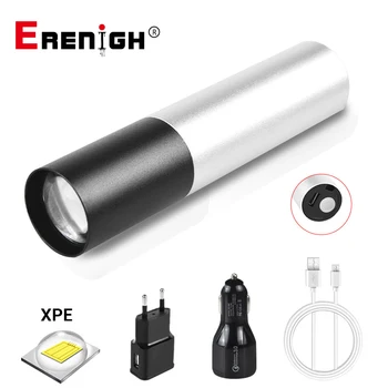 

Rechargeable USB Flashlight Zoomable Mini XPE LED Torch Build-in 800mAh Battery with USB Charging Cable Outdoor Camping Light