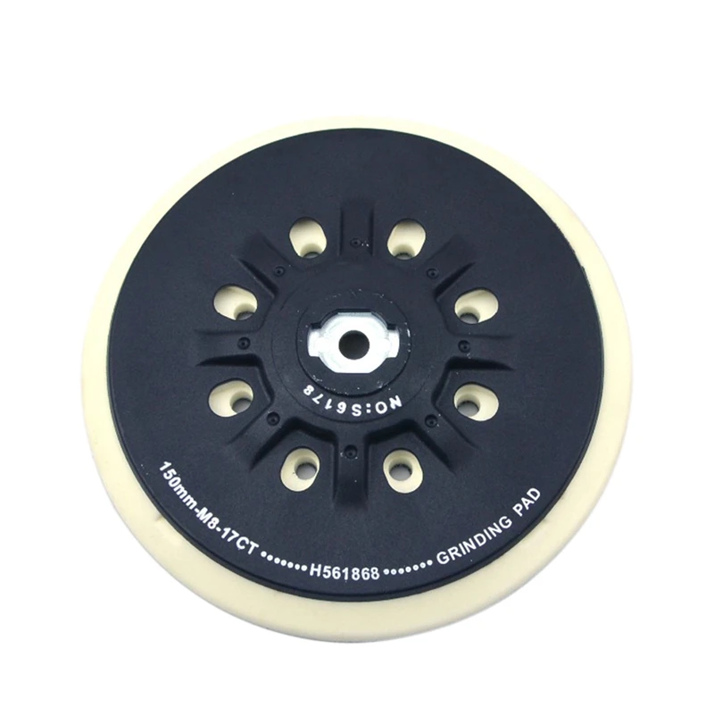 6 Inch(150Mm) 17 Hole Dust Free M8 Thread Back Up Sanding Pad for 6